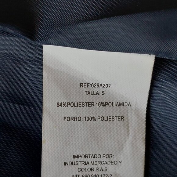 Navy Quilted Zipped Coat With Golden Buttons, Women's Size S - Picture 4 of 8